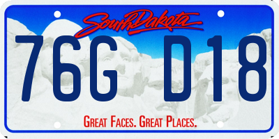 SD license plate 76GD18