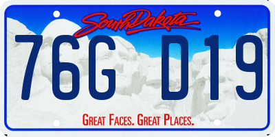SD license plate 76GD19