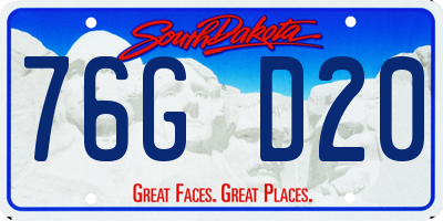 SD license plate 76GD20