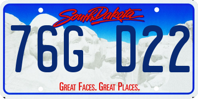 SD license plate 76GD22
