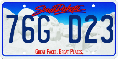 SD license plate 76GD23
