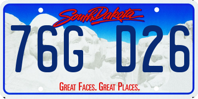SD license plate 76GD26