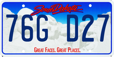 SD license plate 76GD27
