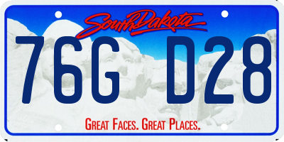 SD license plate 76GD28