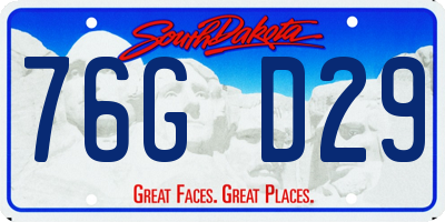 SD license plate 76GD29