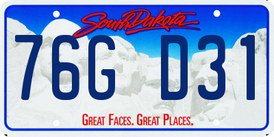 SD license plate 76GD31
