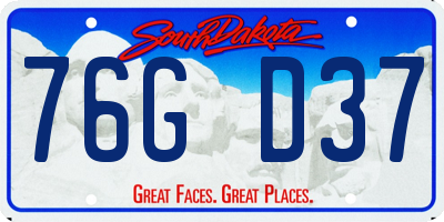 SD license plate 76GD37