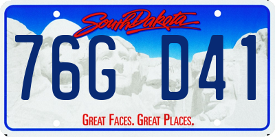 SD license plate 76GD41