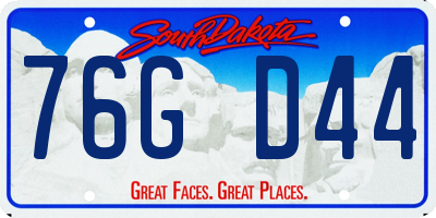 SD license plate 76GD44