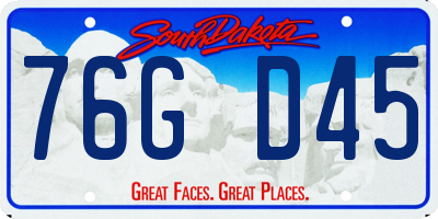 SD license plate 76GD45