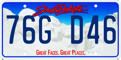 SD license plate 76GD46
