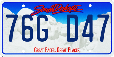 SD license plate 76GD47