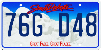 SD license plate 76GD48