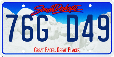 SD license plate 76GD49
