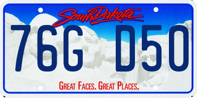 SD license plate 76GD50