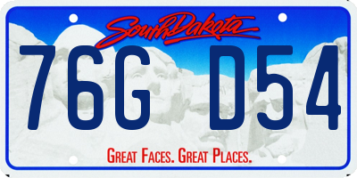 SD license plate 76GD54