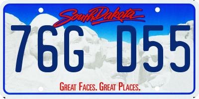 SD license plate 76GD55