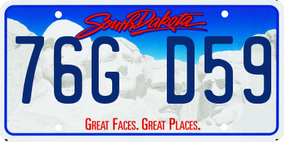 SD license plate 76GD59