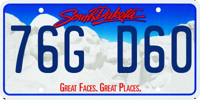 SD license plate 76GD60