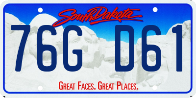 SD license plate 76GD61
