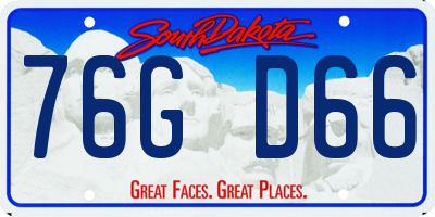 SD license plate 76GD66