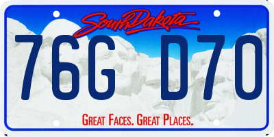SD license plate 76GD70