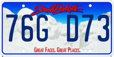 SD license plate 76GD73