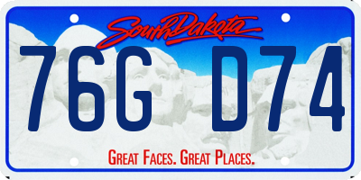 SD license plate 76GD74