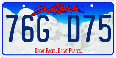 SD license plate 76GD75