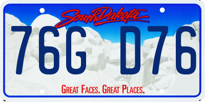 SD license plate 76GD76