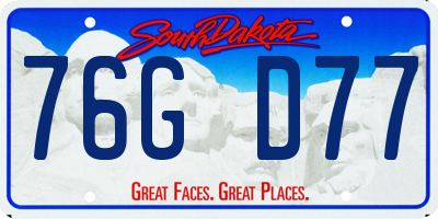 SD license plate 76GD77