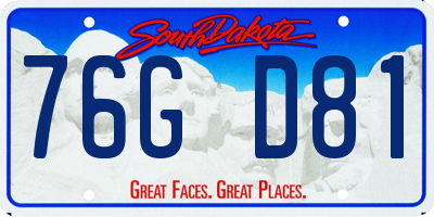 SD license plate 76GD81