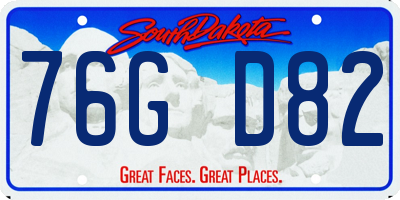 SD license plate 76GD82