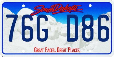 SD license plate 76GD86