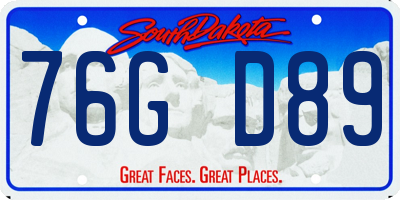 SD license plate 76GD89