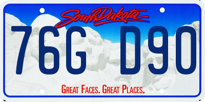 SD license plate 76GD90