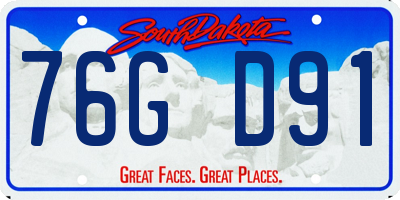 SD license plate 76GD91