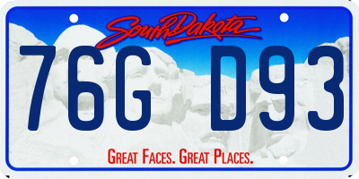 SD license plate 76GD93