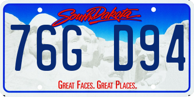 SD license plate 76GD94