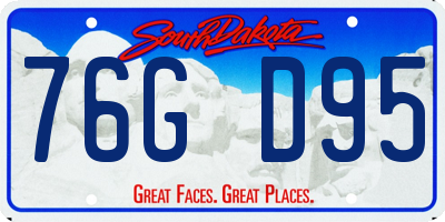 SD license plate 76GD95