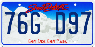 SD license plate 76GD97