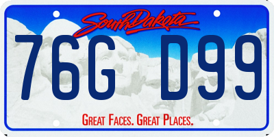 SD license plate 76GD99