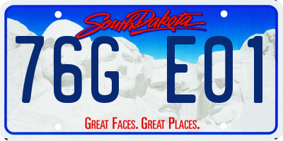 SD license plate 76GE01
