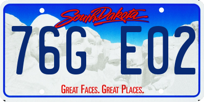 SD license plate 76GE02