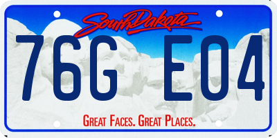SD license plate 76GE04