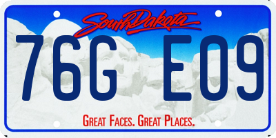 SD license plate 76GE09
