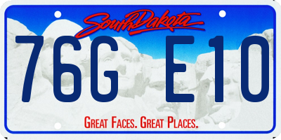 SD license plate 76GE10