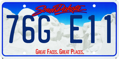 SD license plate 76GE11