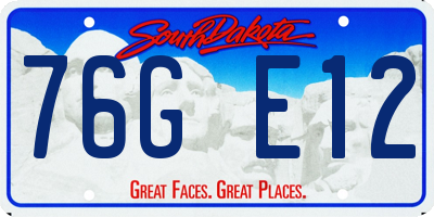 SD license plate 76GE12