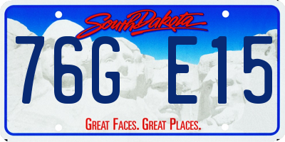 SD license plate 76GE15